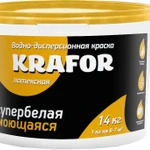 фото Краска в/д интерьерная супербелая KRAFOR, 3кг