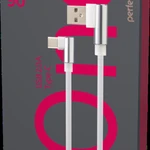 фото Кабель PERFEO USB2.0 A вилка - USB Type-C вилка, угловой, белый, длина 1 м., КОРОБКА (U4905)