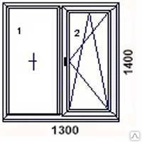 Фото Окно ПВХ 1300 х 1400