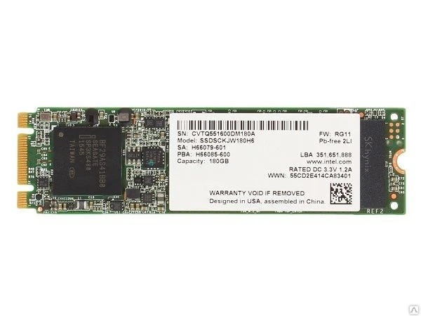 Фото Твердотельный накопитель SSD M.2 180Gb Intel SSD 
535 Series SSDSCKJW180H60