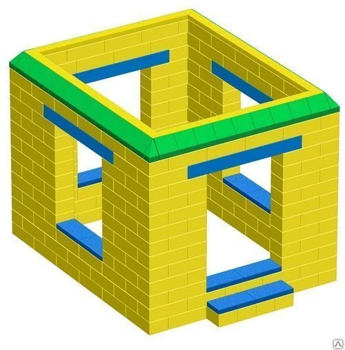 Фото Конструктор детский Домик большой желтый
в