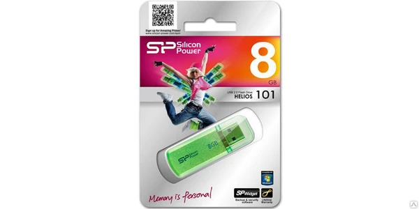 Фото Модуль памяти Flash Disk 8GB Silicon Power Helios 101 зелёный в п