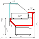 фото Витрина морозильная напольная ПОЛЮС GC95 SL 1,0-1 0013-0430 (ВХСн-1,0 Carboma GC95 KombiLux) (0108 Темный дуб)