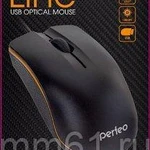 фото Мышь проводная Perfeo LINE, оптич., 3 кн, USB, чёрная (PF_A4492)