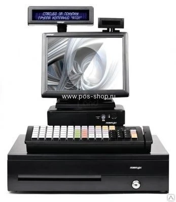 Фото POS-комплект 10" TX-4200 черный, LM-3110, PD-2800, CR-4000, 
KB-6600 MSR, б