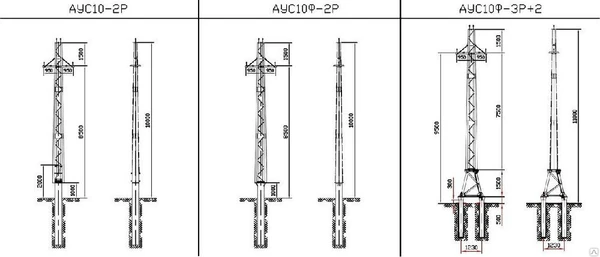 Фото Опора ЛЭП стальная из гнутого профиля АУС10ФР-2Р