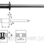 фото Заклепка вытяжная комбинированная алюм./сталь DIN 7337