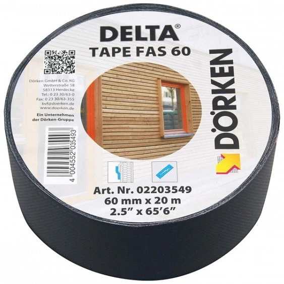 Фото Лента односторонняя клеящая DELTA TAPE FAS 60 для нахлестов фасадных мембран, 60мм*20м