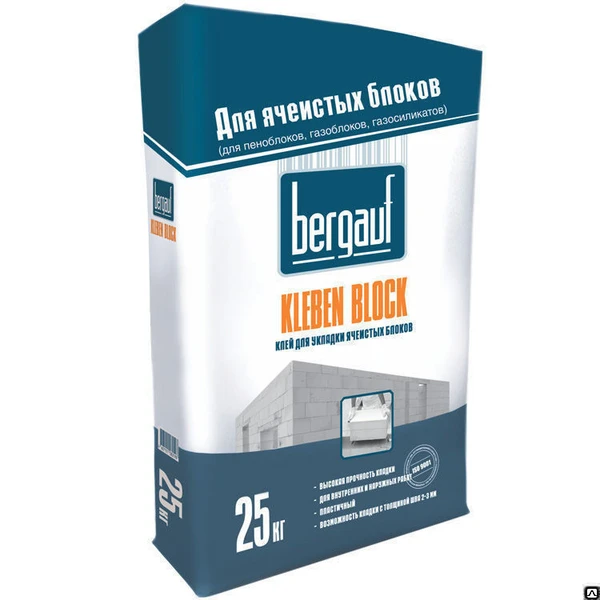 Фото Клей для ячеистого бетона Bergauf Kleben Block 25 кг