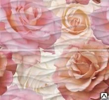 Фото Плитка декор панно Wave Roses 400x440х8.5 мм рельеф (2 шт)