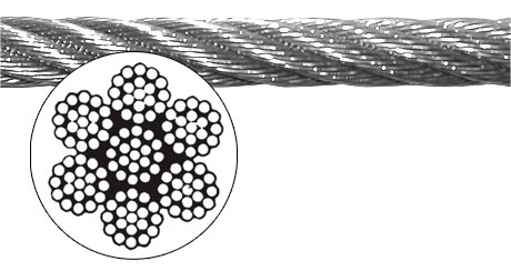 Фото Трос канат из нержавеющий сталь нержавейка , плетение свивка 7х19.