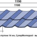 фото Металлочерепица Монтеррей (прямой рез), 0,4 мм, SP