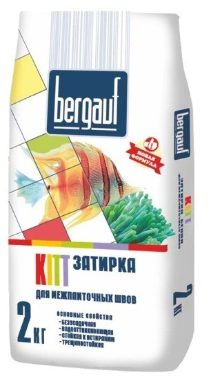 Фото Затирка серая на цементной основе 2кг Kitt Bergauf