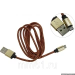 фото Кабель Smartbuy USB - micro USB, хлопок+металл. конн-р длина 1,2 м, золотой (iK-12met gold)/250