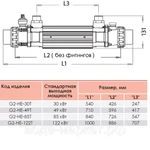 Фото №5 Теплообменник Elecro G2I HE 30 кВт (incoloy)