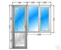 Фото Балконный блок ПВХ, профиль 70мм, с/п 2 стекла