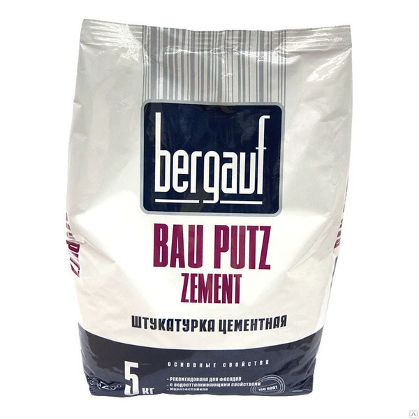 Фото Штукатурка Bergauf Bau Putz Zement, 5 кг Bergauf