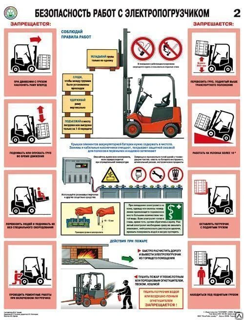 Фото Плакат Безопасность работ с электропогрузчиками- к-т из 2 л.