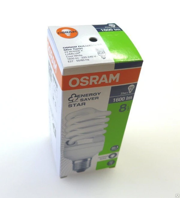 Фото Лампа энергосберегающая Osram 12/827 Е27