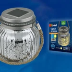 фото Светильник садовый USL-M-211/GN120 SILVER JAR Садовый светильник на солнечной батарее. Теплый белый свет. 1*АА Ni-Mh аккумулятор в/к. IP44. TM Uniel.