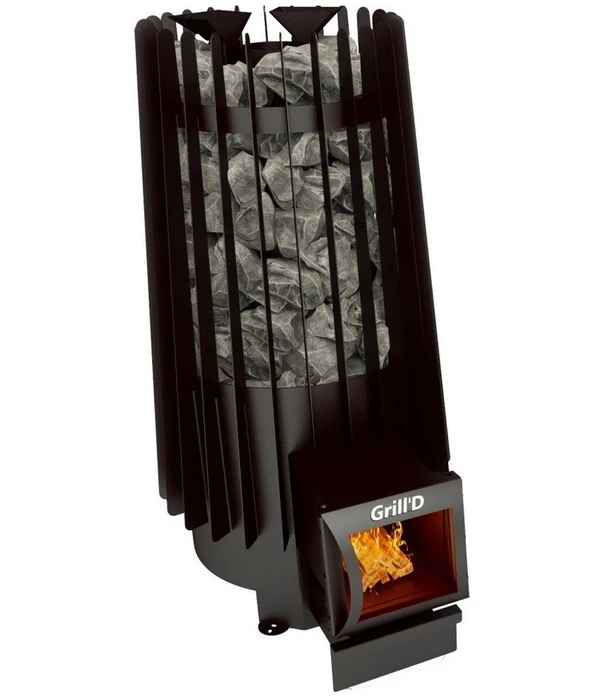 Фото Печь для бани Grill D Cometa Vega 180 long black (чёрная, с выносной топкой)