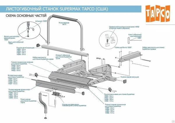 Фото Планка фиксирующая для станка SuperMax 3,8м