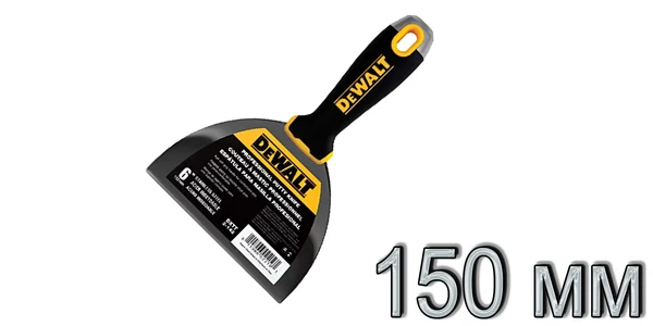 Фото DeWalt 150мм, шпатель с черной ручкой мет. нак.