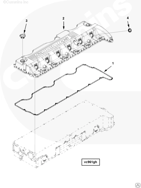 Фото Крышка клапанов Cummins ISG12 3697988 3697825 3697265 3697826