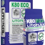 фото Клей для укладки плитки на цементной основе LITOFLEX K80 ECO