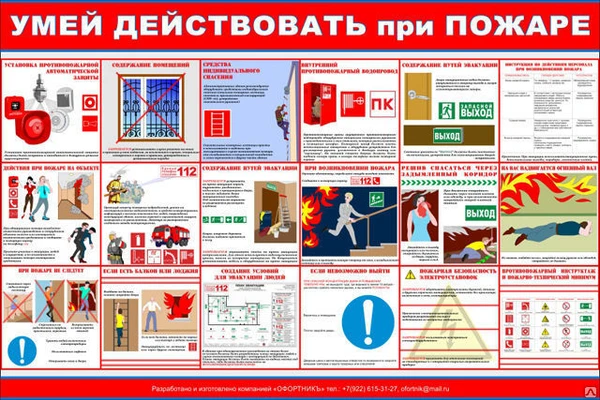 Фото Информационный стенд "Умей действовать при пожаре"