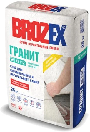 Фото Клей для керамогранита и натурального камня KS 112 Brozex 25кг