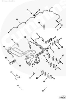 Фото Трубки топливные к форсун. 4-5-6 цил. (3шт) на дв. Cummin 6BT-BTAA 4929779