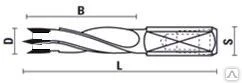 Фото Сверло с твердосплавными (раздельными) напайками D=4 B=35 L=70 S=10х27 РГ