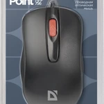 фото Мышь Defender Point MM-756 черный,3 кнопки,1000 dpi, Силиконовое колесо, блистер (52756)