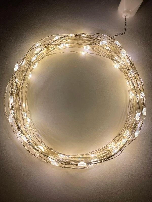 Фото Гирлянда светодиодная "Нить" 10м 100LED тепл. свет 220В ЭРА Б0047964