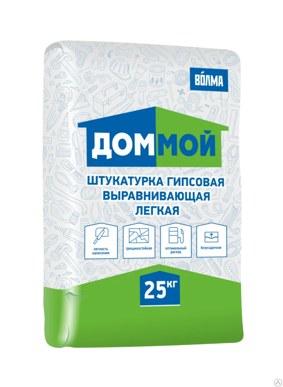 Фото Штукатурка Волма ДОМ МОЙ гипсовая легкая 25кг ВТР