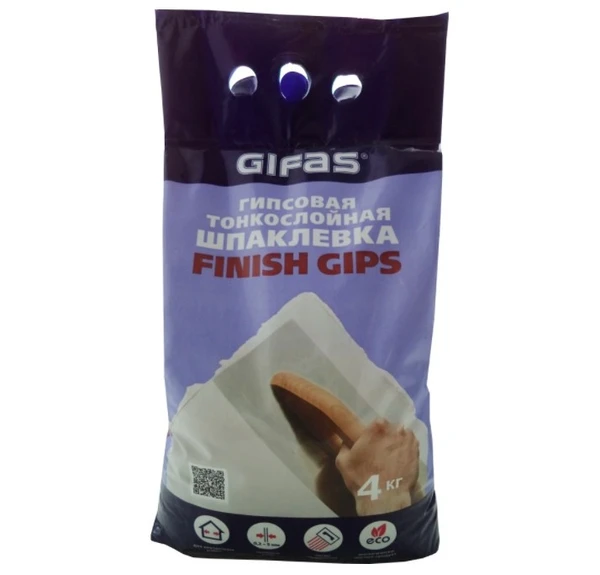 Фото Шпаклевка Gifas Finish Gips (финишная, гипсовая), 4кг