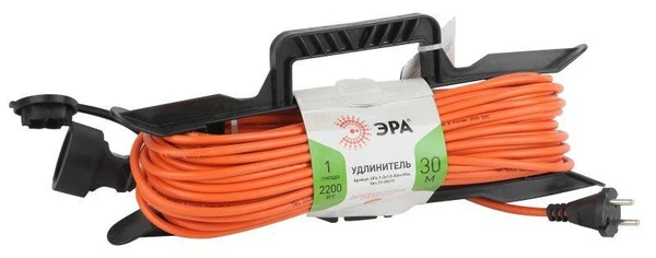 Фото Удлинитель силовой UFx-1-2x1.0-30m-IP44 на рамке б/з 1 гнездо 30м ПВС 2х1 Эра Б0043041