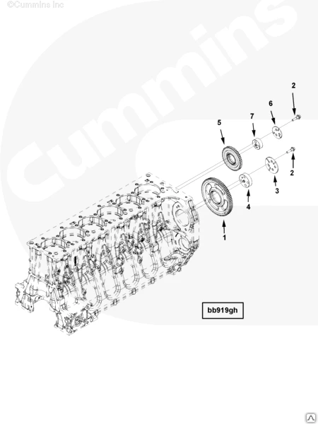 Фото Шайба-фиксатор шестерни ГРМ двигателя Cummins ISG12 3695591