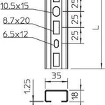 Фото №2 Рейка профильная 35х18 L2000 1268 L 2M FS (дл.2м) OBO 1104500