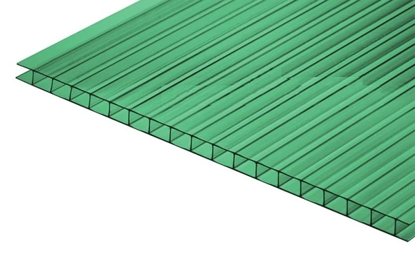 Фото Сотовый поликарбонат ПОЛИГАЛЬ СТАНДАРТ Зеленый 4 мм (2,1*6 м)