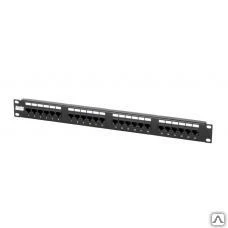 Фото Патч-панель 19", 1U, 24 портов RJ-45, категория 5e, Dual IDC Hyperline