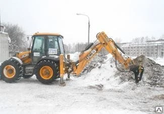 Фото Аренда гидромолота НМ 380 на базе экскаватора-погрузчика JCB 4.0