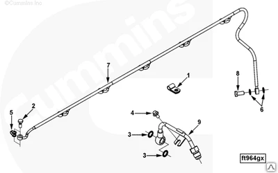 Фото Трубка топливная Cummins ISLe 4929963