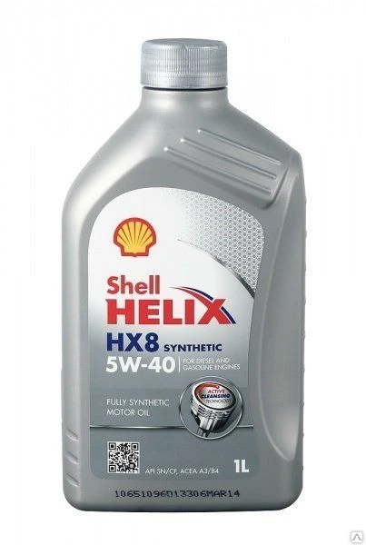 Фото Масло моторное "Shell" cерый (1 л) 5W-40 SM/CF синтетическое HX8