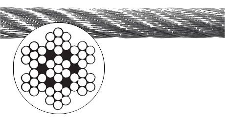 Фото Трос канат из нержавеющий сталь нержавейка , плетение свивка 7х7.