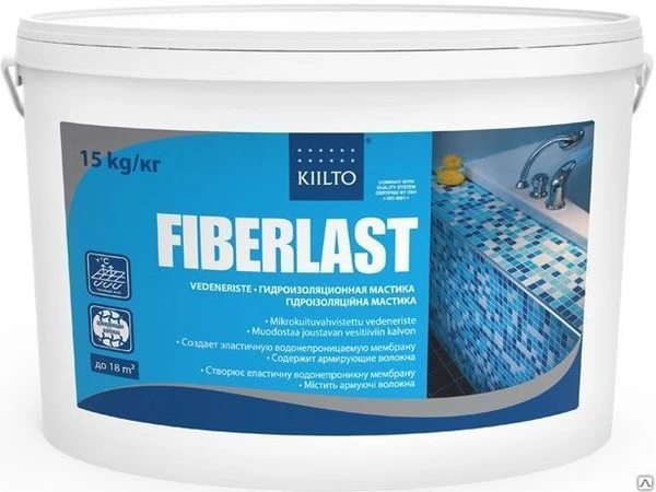 Фото Гидроизоляционная мастика Kiilto FiberLast 7 кг