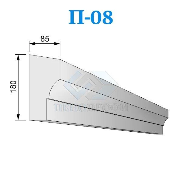 Фото Фасадные подоконники из пенопласта (пенополистирола) П-08 ПСБ-С-35