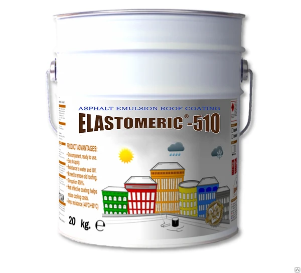 Фото Битумно-полимерная мастика ELASTOMERIC – 510 на водной основе.