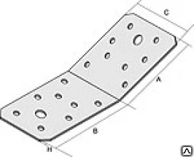 Фото Уголок для строительных соединений 135 град 90х90х65х2 мм оцинкованный